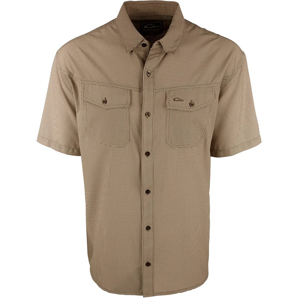 Drake Waterfowl S/S Traveler's Check Shirt Brown Small