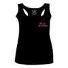 0397. Front and Back Cool Graphic Tattoo Bones Death Vibe Cherry Skull You Live Twice Women's Tank Top Racerback (Black, Large) view 1