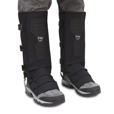 Pike Trail Snake Gaiters Leg Guards - Waterproof, Durable - Adjustable Size for Men & Women - Protection from Snake Bites - Hiking Essentials Ideal for Trekking, Hunting & Fishing - Black - 1 Pair
