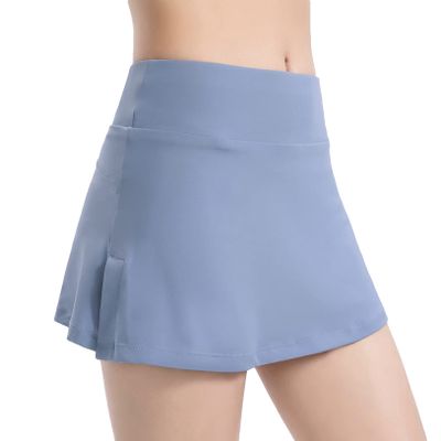 ALWAYS Athletic Women's Tennis Skirt - High Waisted Mini Golf Skort Blue Medium