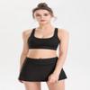 ALWAYS Athletic Women's Tennis Skirt - High Waisted Mini Golf Skort Black Large view 3