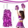 DILIBRA 24 Pcs Metallic Cheerleading Pom Poms, Cheerleaders Cheer Pom Poms with Baton Handle, Cheering Squad Hand Flower for Adults Kids Team Spirit Sports Game Dancing Party view 3