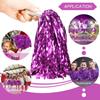DILIBRA 24 Pcs Metallic Cheerleading Pom Poms, Cheerleaders Cheer Pom Poms with Baton Handle, Cheering Squad Hand Flower for Adults Kids Team Spirit Sports Game Dancing Party view 4