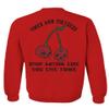 0397. Front and Back Cool Graphic Tattoo Bones Death Vibe Cherry Skull You Live Twice Men's Crewneck Sweatshirt (Red, Small) view 2
