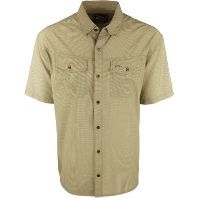 Drake Waterfowl S/S Traveler's Check Shirt Khaki 3Xlarge