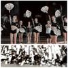 DILIBRA 24 Pcs Metallic Cheerleading Pom Poms, Cheerleaders Cheer Pom Poms with Baton Handle, Cheering Squad Hand Flower for Adults Team Spirit Sports Game Dancing Party (Sliver) view 3