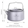 Boundless Voyage 1L Camping Titanium Kettle with Folding Handle Filter Big Capacity Pot Cooking Outdoor Mess Kit Pots Ti3098D view 2