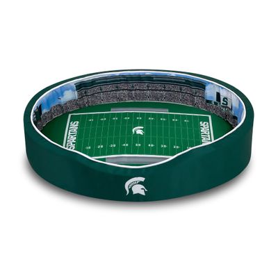 StadiumSpot Officially Licensed NCAA Premium Oval Dog Bed, Michigan State, Medium
