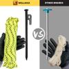 Wellmax 10PC Heavy Duty Tent Stakes with 2PC Glow in Dark Rope 3/16" x50ft and 1/4" x50ft (Black) view 3
