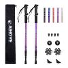 Aihoye Hiking Trekking Poles, 2 Pack Collapsible,Lightweight, Anti Shock, Walking Sticks,Adjustable Hiking Pole for Men and Women (Purple) view 1