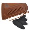 Leather Cheek Rest Pad Buttstock Ammo Holder, Gun Shell Magazine for .17HMR .22LR .22MAG (Brown) view 1