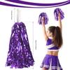 DILIBRA 24 Pcs Metallic Cheerleading Pom Poms, Cheerleaders Cheer Pom Poms with Baton Handle, Cheering Squad Hand Flower for Adults Kids Team Spirit Sports Game Dancing Party view 2