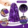 DILIBRA 24 Pcs Metallic Cheerleading Pom Poms, Cheerleaders Cheer Pom Poms with Baton Handle, Cheering Squad Hand Flower for Adults Kids Team Spirit Sports Game Dancing Party view 3