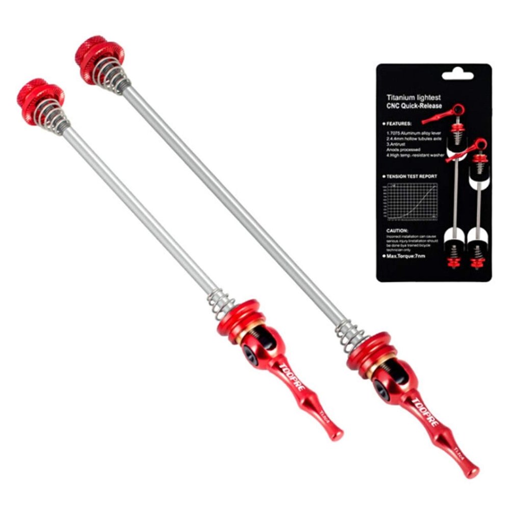 Bicycle Accessories QR Road Bike Quick Release Skewer Lever Road Bicycle Cycling Hub 100m-130mm Quick Release Bike Parts (Color : RED)