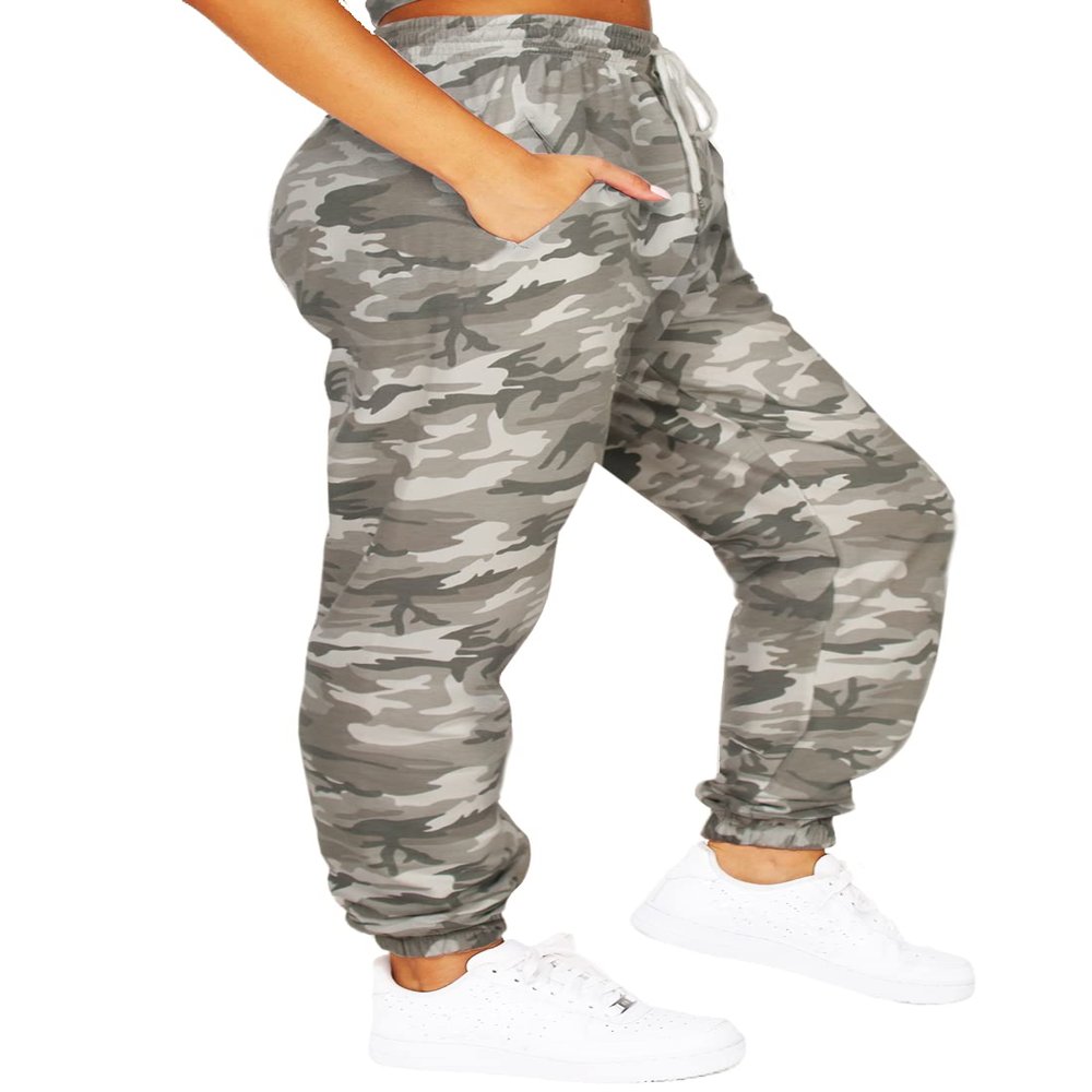 Waitfairy Sweatpants Women - Joggers for Women High Waist Baggy Sweat Pants for Womens Joggers with Pockets Light Camouflage XS