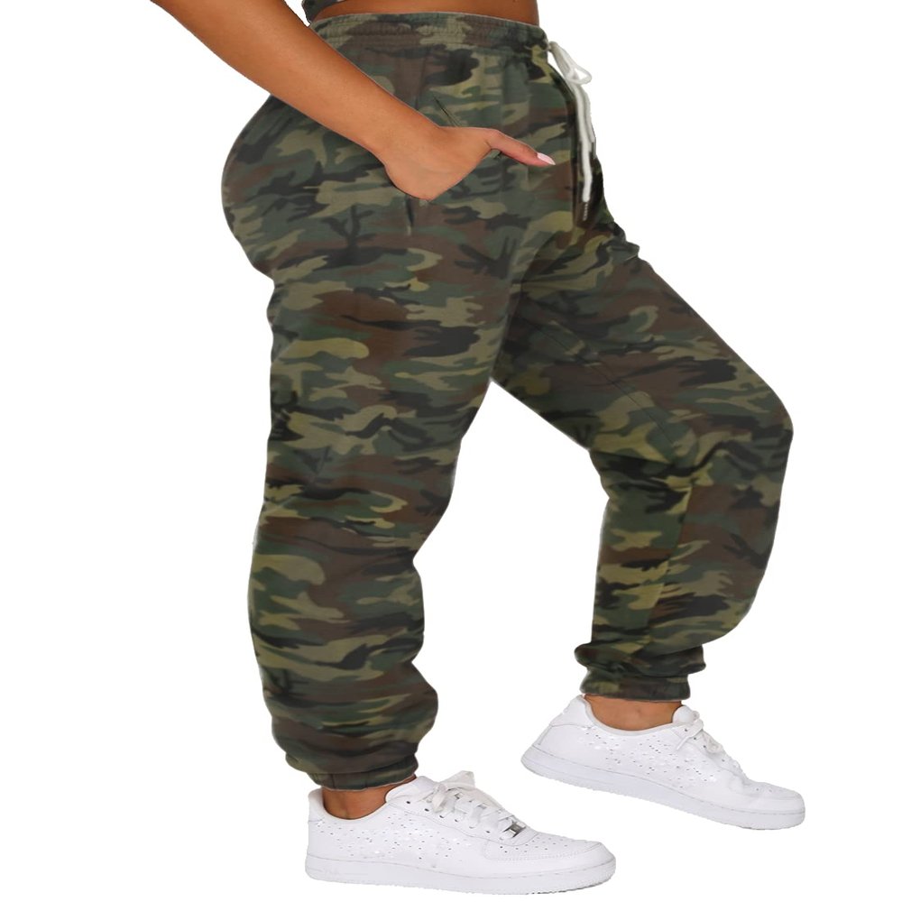 Waitfairy Sweatpants Women - Joggers for Women High Waist Baggy Sweat Pants for Womens Joggers with Pockets Dark Camouflage XS