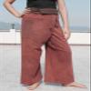 RaanPahMuang Thai Fisherman Pants Men/Women, Loose Yoga, Pirate, Harem Pants, 100% Cotton, Unisex Kimono Pants, Medium-Large, StonewashMuang Brown view 2
