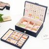 QBestry Womens Earring Jewelry Box for Girls Jewelry Earrings Organizer Box Earring Holder Organizer for Girls Jewelry Organizer Boxes for Women Girls Stud Earrings Organizers Jewelry Box Navy view 3