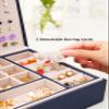 QBestry Womens Earring Jewelry Box for Girls Jewelry Earrings Organizer Box Earring Holder Organizer for Girls Jewelry Organizer Boxes for Women Girls Stud Earrings Organizers Jewelry Box Navy view 4