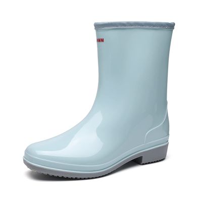 Hbeylia Tall Rain Boots for Women Waterproof Mid Calf Garden Shoes Anti-Slipping Rubber Rainboots Rain Footwear for Ladies Camp Booties for Camping Lawn Care Gardening Muck Mud Yard Work