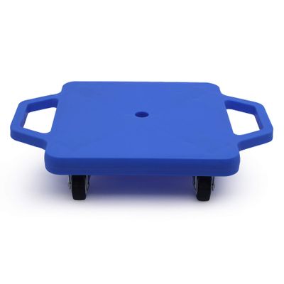 Kids Sitting Scooter Board with Universal Wheels Safety Plastic Scooter for Kids Ages 6-12 Manual Sport Scooters with Handles for Gym Class (Blue)
