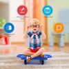 Kids Sitting Scooter Board with Universal Wheels Safety Plastic Scooter for Kids Ages 6-12 Manual Sport Scooters with Handles for Gym Class (Blue) view 2