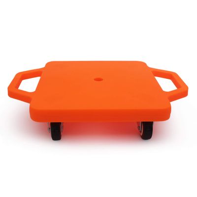 Kids Sitting Scooter Board with Universal Wheels Safety Plastic Scooter for Kids Ages 6-12 Manual Sport Scooters with Handles for Gym Class (Orange)