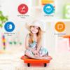 Kids Sitting Scooter Board with Universal Wheels Safety Plastic Scooter for Kids Ages 6-12 Manual Sport Scooters with Handles for Gym Class (Orange) view 2