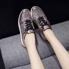 oiangi Sequined Sneakers for Women Fashion Casual Running Walking Gym Sport Shoes Comfortable Lace-up Platform Tennis Shoes Gold view 3