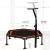 Trampoline 50" Foldable Mini Trampoline, Fitness Rebounder with Adjustable Foam Handle, Exercise Trampoline for Adults Kid Indoor WorkoutLoad 400lb view 4