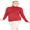 Women's Plus Size Long Sleeve Turtleneck Red 5X view 2