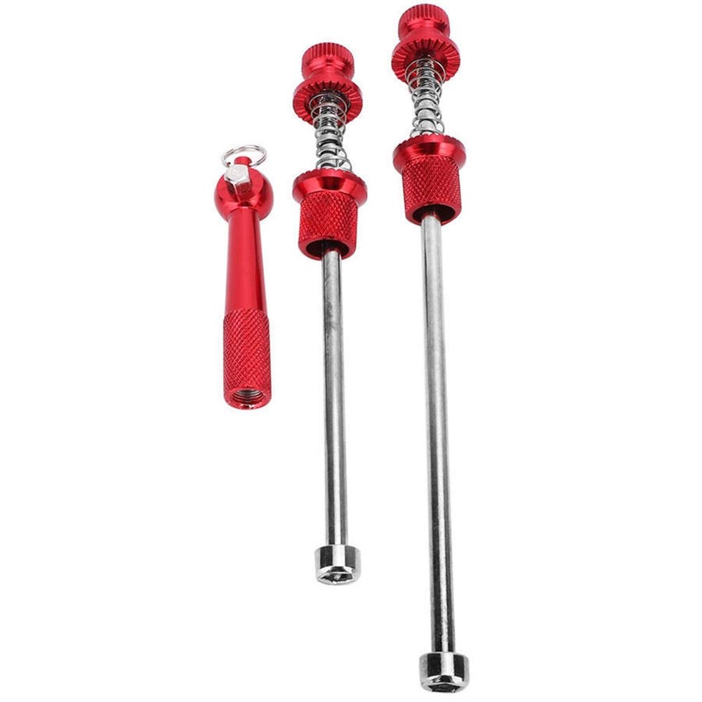Bicycle Accessories Aluminum Alloy Bike Anti-Theft Quick Release Skewers Wheels Locking Security Tool Wheel Hub Skewer Bike Parts (Color : Red)