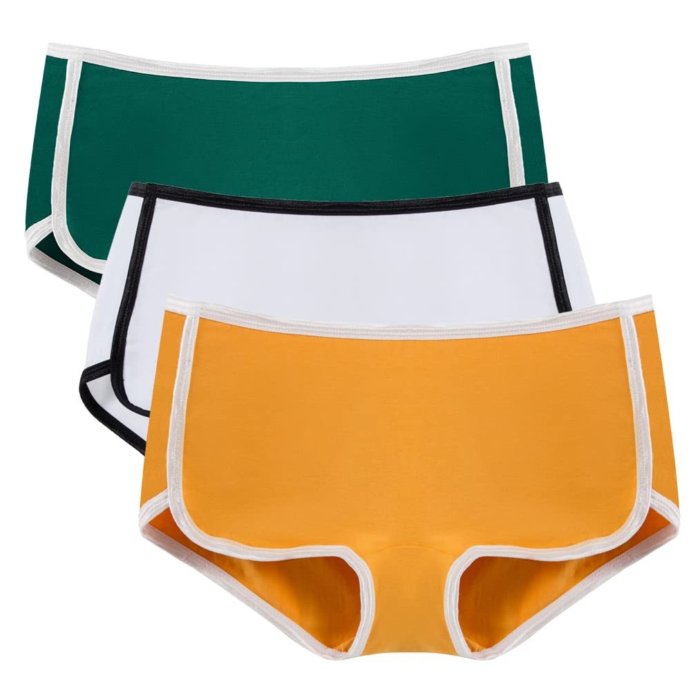 Mordlanka Women Boyshorts Underwear Cotton Panties Stretch Boxer Brief 3 Pack (LARGE)