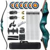 Black Hunter Original Recurve Bows Bow and Arrow for Adults Archery Set Hunting Bow 60" 20-60 lbs Right Hand Wooden Riser with Carbon Arrows and Bow Case for Outdoor Shooting Competition (25 lbs) view 1