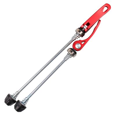 Bicycle Accessories Aluminium Alloy Bicycle Wheel Hub Axle Cycling Quick Release Wheel Hub Skewers Mountain Road Bike Front and Rear Skewer Bike Parts (Color : Red)