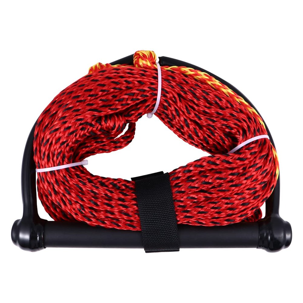 FAVOMOTO Watersports Kneeboard Rope Comfortable Handle Black Towing Tube Rope for Wakeboarding Skiing and Tubing High Abrasion Resistance and Uv Protection for and Knee Boarding