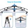 VINGLI 2 Room Shower Tent, 7.5 FT Instant Pop Up Shelter with Carrying Bag, Privacy Changing Room Tent,Perfect for Portable Toilet, Camping, Dressing, Outdoor Indoor, Easy Set Up (Blue) view 3