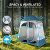 VINGLI 2 Room Shower Tent, 7.5 FT Instant Pop Up Shelter with Carrying Bag, Privacy Changing Room Tent,Perfect for Portable Toilet, Camping, Dressing, Outdoor Indoor, Easy Set Up (Blue) view 4