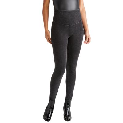 Yummie Women's Signature Waistband Denim Leggings, Charcoal Wash, M