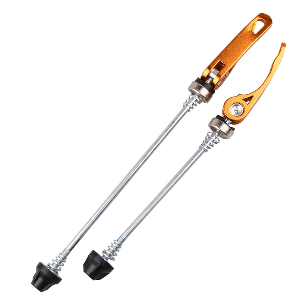 Bicycle Accessories Aluminium Alloy Bicycle Wheel Hub Axle Cycling Quick Release Wheel Hub Skewers Mountain Road Bike Front and Rear Skewer Bike Parts (Color : Golden)