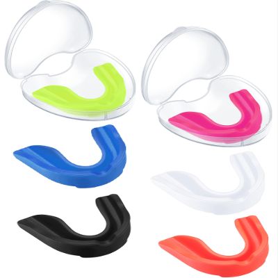 BBTO 6 Pcs Youth Kids Mouth Guard for Sports, Boys Girls Mouth Guard with Case, Mouthguard for Wrestling Boxing Basketball Hockey Football(Classic Style,Red, Blue, White, Black, Yellow, Pink)