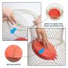 Floating Fish Basket, Sturdy Stainless Steel Collapsible Fishing Net Cage with Spring Door, Portable Foldable Round Metal Fish Trap for Shrimp Crab Trout Outdoor Fishing view 4