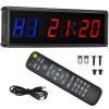 Gym Timer 1.5" LED Interval Timer Workout Timer Clock Stopwatch Timer Count Down/Up with Remote, Home Gym Garage Fitness with Buzzer,Digital Interval Training Timer for Classroom and Outdoor view 1