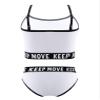 renvena Girls 2 Piece Bikini Sets Spaghetti Straps Camisole Crop Top with Briefs Surfing Swimwear Black&White 6 view 2