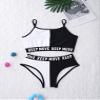 renvena Girls 2 Piece Bikini Sets Spaghetti Straps Camisole Crop Top with Briefs Surfing Swimwear Black&White 6 view 3