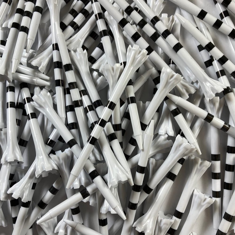 2-3/4" Champ My Hite FLYtee White/Black Stripe Golf Tee, 100 Count