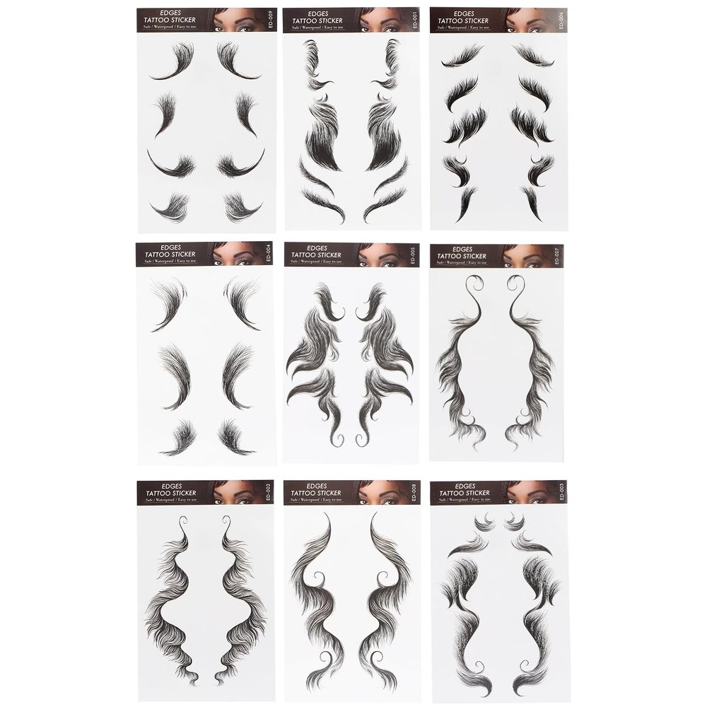 Womens Hair Stickers - Realistic Bangs Stickers for High Hairline & Trendy Hairstyles DIY Long Lasting Fake Hairline Sticker for Women Girls(ED-01)
