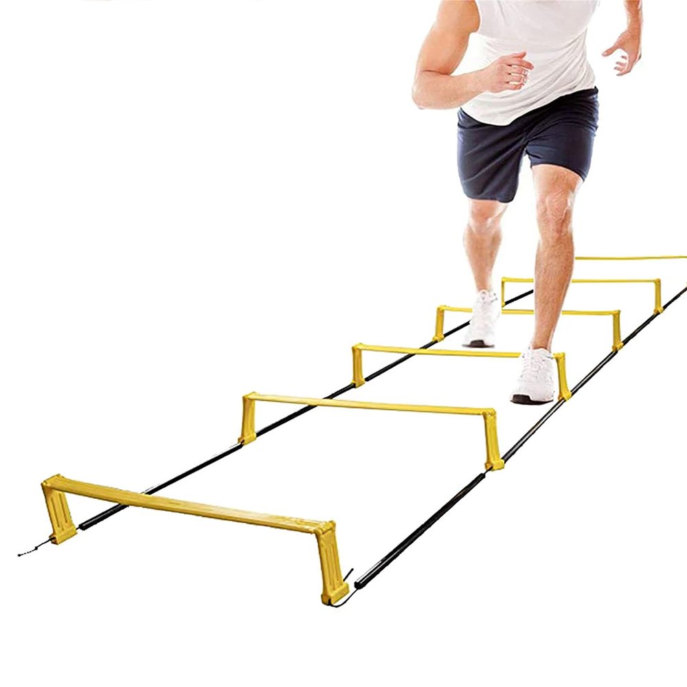 Agility Ladder Fixed Agility Ladder, Sports Fitness Speed Training Ladder,Training Equipment,for Athletic Footwork Sports Drills,with Bag(Size:2.3m)