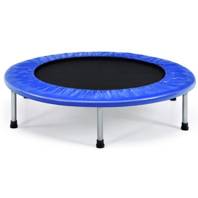 Giantex Folding Mini Trampoline, Portable Recreational Fitness Trampoline for Adults, Kids, Max Load 330lbs, Foldable Indoor Exercise Rebounder Trampoline (Blue)