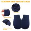 6 Pairs Newborn Baby Mittens No Scratch Gloves Infant Toddler Anti Scratch Essentials Unisex Cotton for 3-9 Months Girls Boys (White, Royal Blue, Gray-Black, Gray, Navy Blue, Black, Solid) view 3